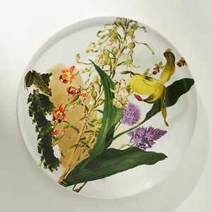 Anthropologie Green Orchid Dessert Plate
